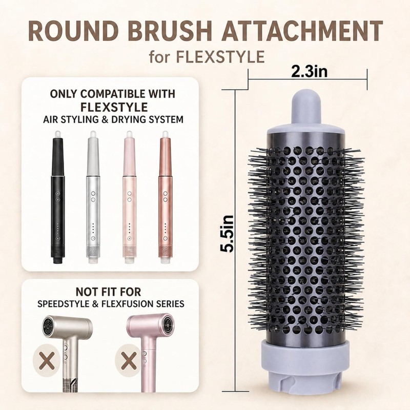 Round Volumizing Brush for Shark FlexStyle HD400 Series Accessory