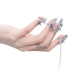 10Pcs Women Finger Tip Nail Rings, Adjustable Opening Nail Art Charms Accessories, Jewelry Fingernail Finger Tip Claw Nail, Fingernail Tip Fingernail Set (Purple)
