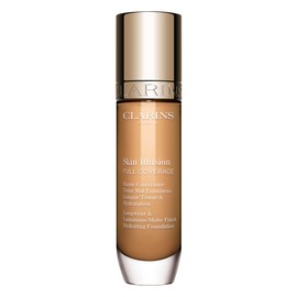 Clarins NEW Skin Illusion Longwear Full Coverage Foundation|Luminous Matte Finish|24H Hold and 24H Hydration|Natural Looking|Transfer, Sweat and Smudge Proof| Contains Hyaluronic Acid|1 Fl Oz