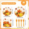 Lianxuia 96Pcs Fall Plates and Napkins Sets, Pumpkin Maple Leaf
