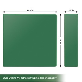 COMIX Sturdy 3 Ring Binder 2 inch with Clear View Cover, 2" Slant-D Ring View Binder Holds 500 Sheets of US Letter Size Paper, 6 Pack (Green)