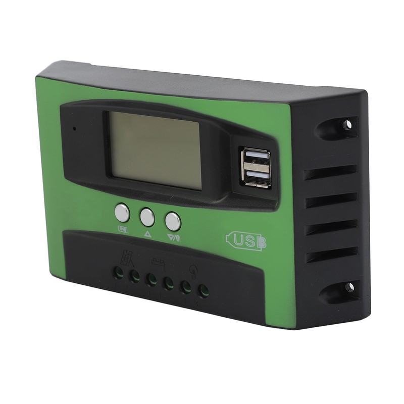 MPPT Solar Panel Controller with Dual USB Ports LCD Display