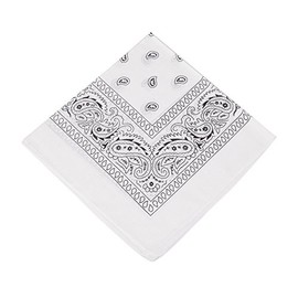 [UK SELLER] Men's/Women's Bandana Head Scarf Neck Scarves Paisley 100% COTTON (white)
