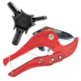 Premium Tool Set for Composite Pipe, Pipe Cutter for PVC Plastic and Multilayer Composite Pipe up to 42 mm + Calibrator 16 20 25 mm (Black)