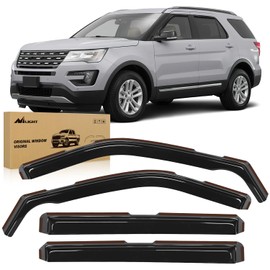 Nilight in Channel Window Visors for Ford Explorer 2011 2012 2013 2014 2015 2016 2017 2018 2019 Vent Window Deflectors, Rain Guards-4PCS