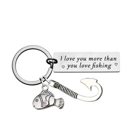 Valentine's Day Gift For Boyfriend Husband Fishing Gifts Fathers Day Gift For Dad Fisherman Gifts Fishing Keyring Fishing Lovers Gift Fish Gifts I Love You More Than You Love Fishing Keyring