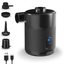 ZAPLIT Portable Electric Air Pump for Inflatables | 2-in-1 Fast Inflation & Deflation with Extended Nozzle (Stable Airflow) | 4 Nozzles + Storage Bag for Airbed, Pool | Overheat Protection