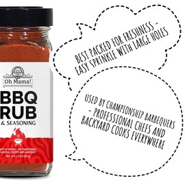 Oh Mama! BBQ Rub And BBQ Seasoning Blend the Killer Hogs Rub great on Chicken, Pork Rub, Burger , Steak Rub, Rib Rub, Brisket , Butt, Beef- Best Hot Barbecue Rub Chipotle- Meat Rub and Spice Dry Rub (3.2 oz)