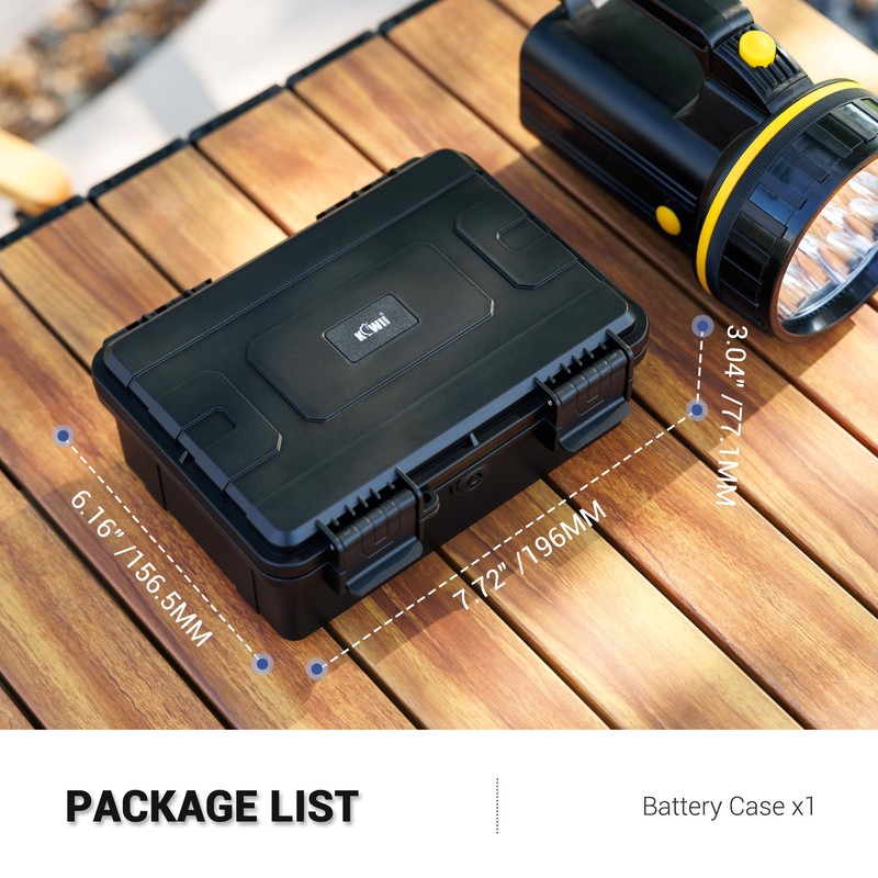 KIWIFOTOS 15 Slots D Battery Organizer Storage Case IP67 Waterproof