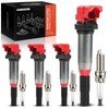 A-Premium (Red) Set of 8 Ignition Coil Pack and Iridium