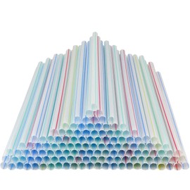 Ram Pro Disposable Plastic Straws Drinking Striped Multi Colored Straws BPA Free Fancy Straw Perfect for Hot and Cold Beverages, Parties and Everyday use (150 Per Pack)