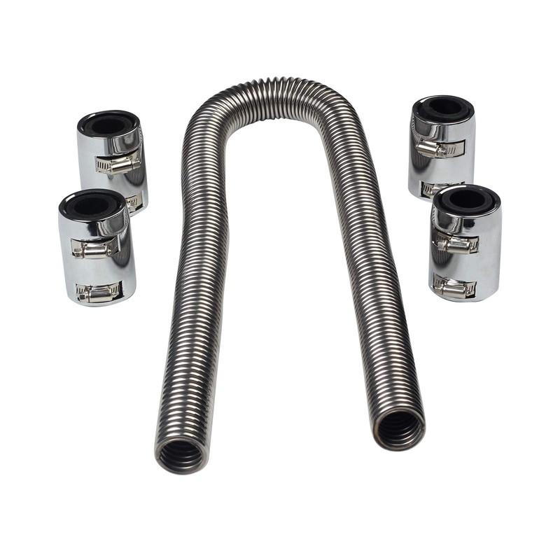 SUPERFASTRACING 48" Flexible Stainless Steel Radiator Coolant Water Hose Kit