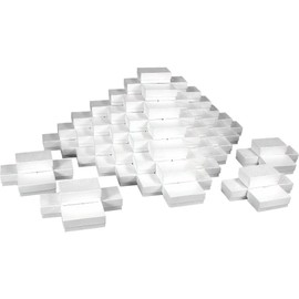 100 White Swirl Charm Cotton Boxes Pendant Gift Displays 2 5/8"