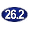 CafePress 26.2 BLUE Marathon Oval Car Magnet, Euro Oval Bumper