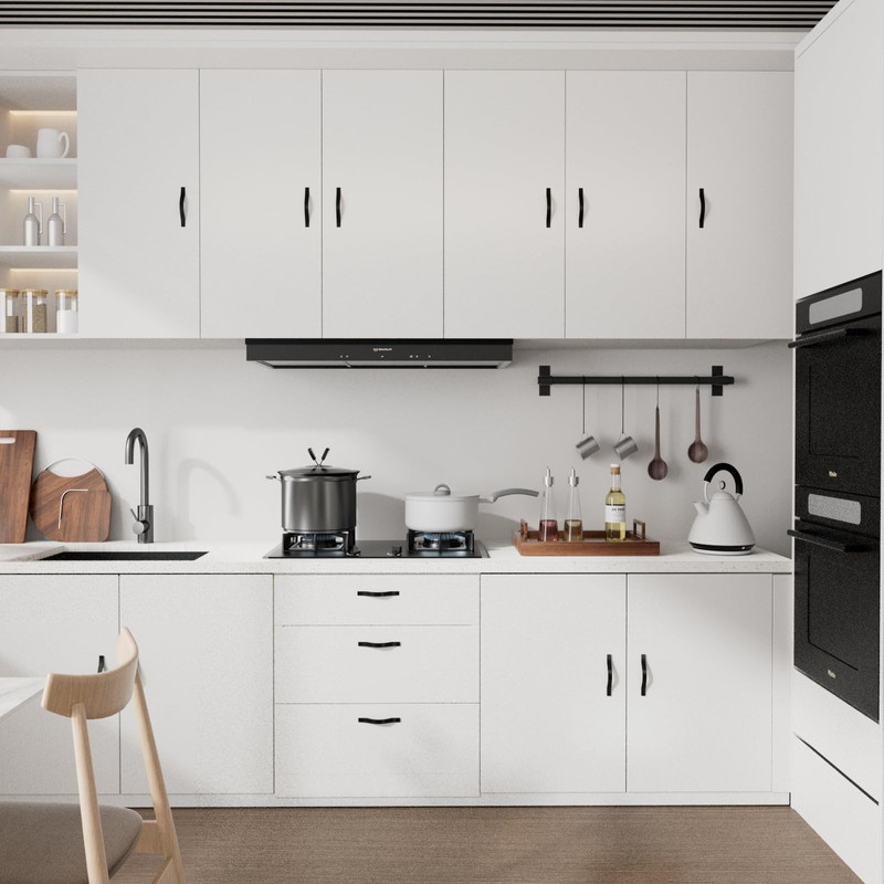ELEBUILD 10 Pack, 5 Inch(128MM), Matte Black, Cabinet Pulls Cabinet