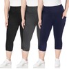 TNNZEET 3 Pack Plus Size Capri Leggings with Pockets for