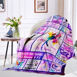 PIUFAM Dance Blanket, Dance Gifts, Dance Recital Gifts for Girls, Dance Gifts for Girls, Gifts for Dancers, Dancer Gifts for Girls on Christmas Birthday Thanksgivings 40x50 in