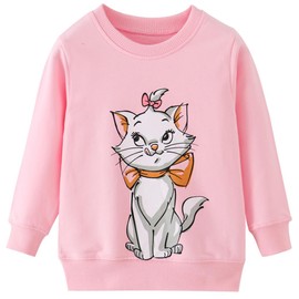 RETSUGO Toddler Baby Girls Cat Sweatshirts Casual Pullover Crewneck Winter Long Sleeve Tops Shirts Kitty Clothes 8t(75-Cat 150)