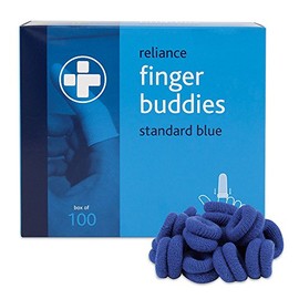 Reliance Medical - Finger Buddies REL693 Standard Bandage Box - Stainless Steel Essential Accessory for Elasticated Bandage Ideal For Food Environments, Blue (Pack of 100)