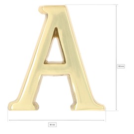 KOTARBAU® Letter A Made of Brass 10 cm for Houses, Settlements, Hotels, Apartments, Monuments, Gravestones, 100% Brass