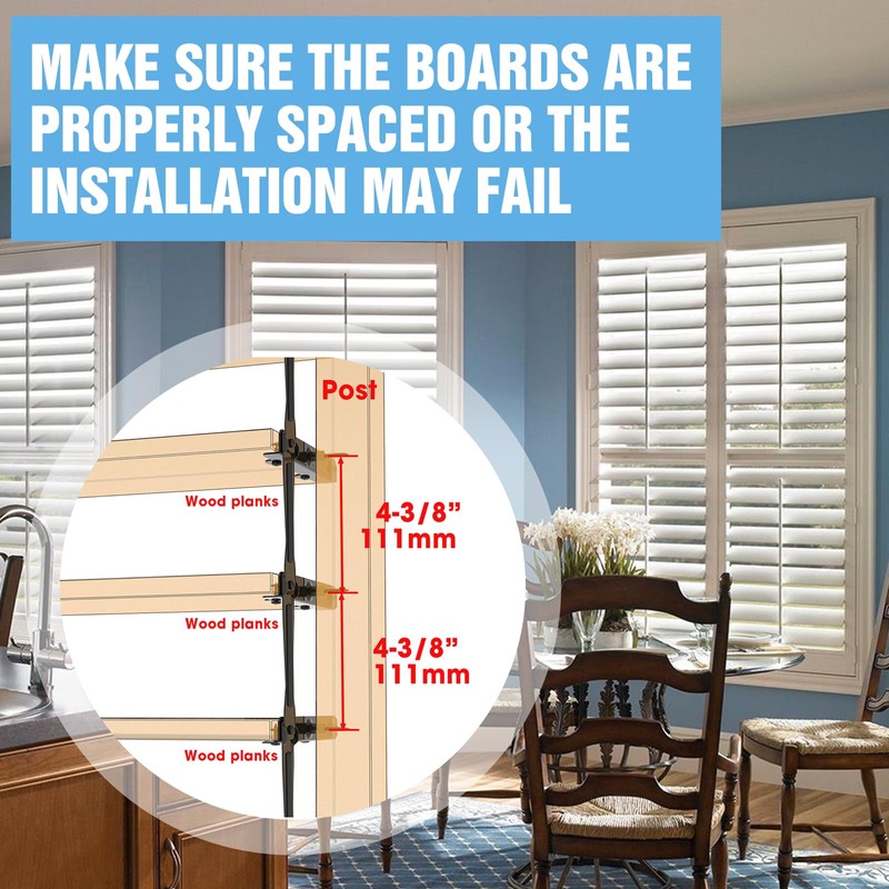 Suemisi Louver Bracket Kit, Louver Hardware Set,Window Shutter Hardware,Deck Sunblind