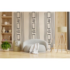 Mid-Century Modern Wall Decal: Abstract Retro Home Decor, 80” H x 22” W | Peel and Stick Vinyl Sticker