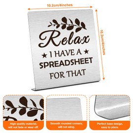 Spreadsheet Gifts for Men Women Office Desk Decor for Coworkers Funny Office Accountant Gifts from Colleagues Plaque Sign Desk Decor for Boss Thanksgiving Christmas Birthday for Coworkers Boss