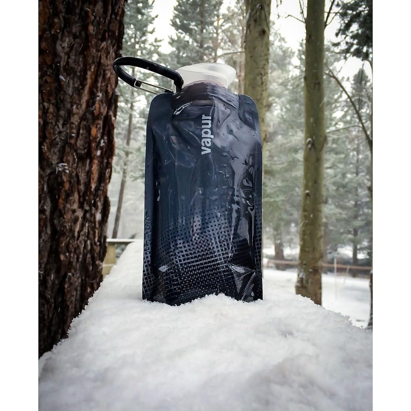 Vapur Collapsible Water Bottle With Carabiner, Compact Bottle Folds Flat