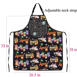 Bingo Aprons With Pockets Bingo Lover Gift Bingo Gambler Gift for Bingo Players Bingo Vibes Only Bingo Cooking Kitchen Apron