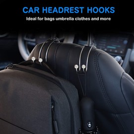 eing Bling Auto-Kleiderbügel Organizer Sitz Kopfstützen Haken Auto stark und langlebig Rücksitz Kleiderbügel Aufbewahrung Universal für SUV LKW Fahrzeug 4 Stück, reinweiße Diamanten