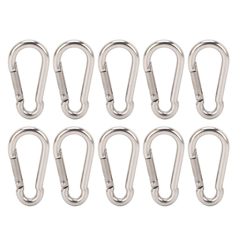 10Pcs Carabiner Clip Spring Snap Hook Heavy Duty Quick Link