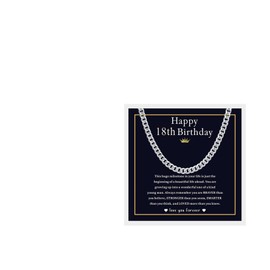 Bloom Verge 13th 16th 18th Birthday Silver Cuban Chain Necklace Gift for Boys 3mm/5mm/6mm,18/20/22 Inch Cool Gifts for 13 16 18 Year Olds Jewelry for Son,Grandson,Nephew, Brother(18-6mm/20