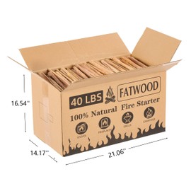 ESPIDOO 40 Lbs Fatwood Fire Starter Sticks: 100% Natural Pine Kindling Wood for Camping & Grilling - Long Burning Firestarter for Fireplace Stove Bonfire & Outdoor BBQ Use by Family & Enthusiasts