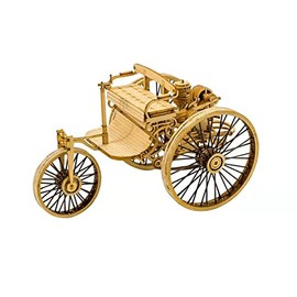 Wooden Model for the First Car in the World, DIY 3D Wooden Puzzle for the First Automobile, Motor Car Vehicle Laser Cutting Wooden Craft Kits for Building for Adults, Educational Toy