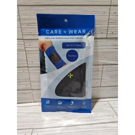 Care + Wear Ultra-Soft Antimicrobial PICC Line Cover Fits 15"-17" Bicep Black