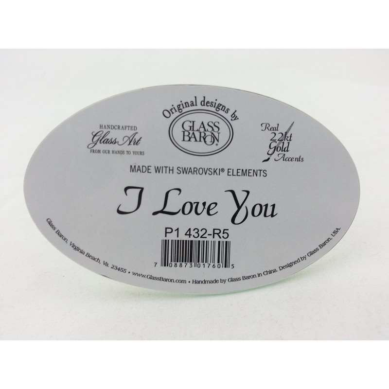 Glass Baron I Love You Doves with Rose Figurine