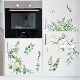 PLIGREAT 3 Sheets Eucalyptus Leaves Rub on Transfers, Rustic Vines Rub on Decals for Furniture and Crafts Waterproof Plants Florals Transfer Stickers for Wood Dressers Furniture Transfer Decals