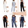 Hybrid & Company Womens Casual Destructed Adjustable Denim Jumpsuit Stretch