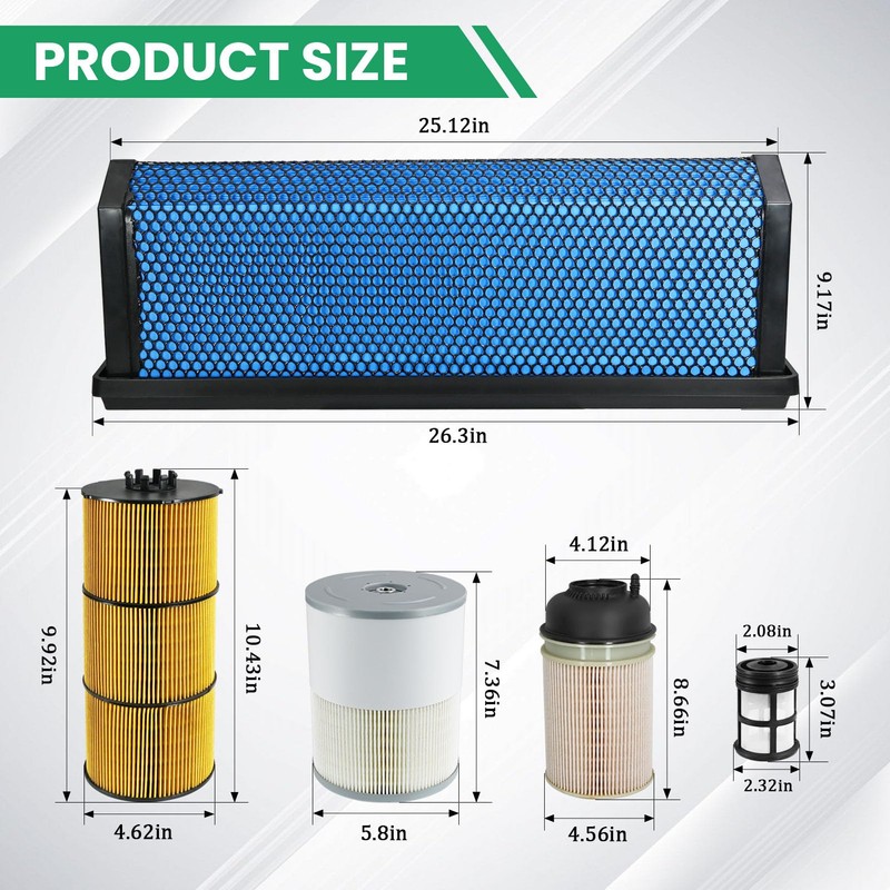 JKLESA AF27879 P551005 FS19915 PF9908 Filter Kit, Compatible With Freightliner