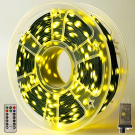 Domolli Christmas Lights 1200 LED 394 FT, IP67 Waterproof Christmastree Lights with 8 Modes, Remote Control 3 Timers & Memory Function Xmas Decorations for House and Holiday (Warm White)