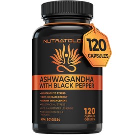Organic Ashwagandha With Black Pepper For Improved Absorption. Resistant To Stress, Increases Energy Levels & Supports Memory Enhancement - 650MG Ashwagandha Per Capsule - 120 Capsules