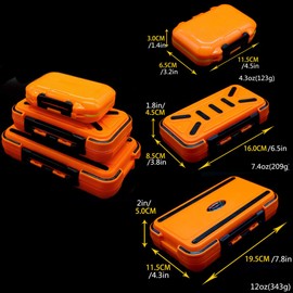 Milepetus Waterproof Fishing Lure Box Spoon Hooks Baits Storage Tackle Box Containers for Casting Fishing Fly Fishing,Large/Medium/Small Lure Case Available (Orange-Large)