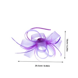 Healeved Chic Plume Hairpin Headband Bow for Girls Plume Headpiece Stylish Bowknot Headband Hairbows for Women Elegant Headdress