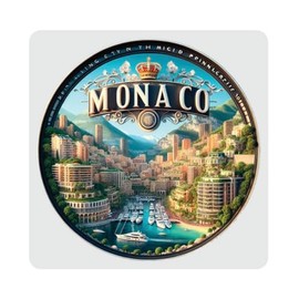 Monaco Monaco Souvenir-Home Decoration 4x4-Inch Coaster Acrylic 4 Pack