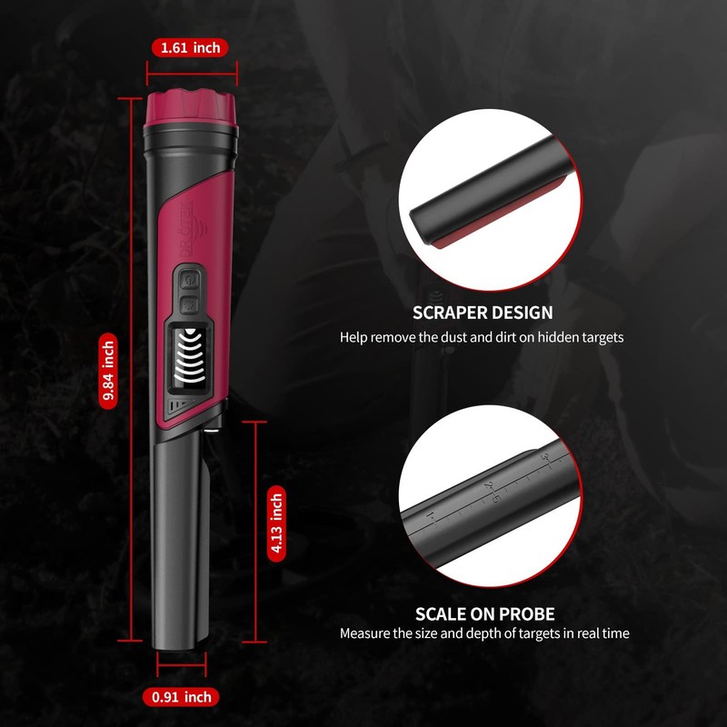 DR.ÖTEK Pinpointer Metal Detector, IP68 Waterproof, 360° Search Handheld Pin