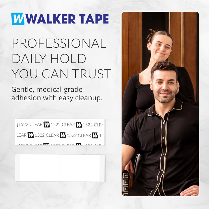 Walker Tape 1522 Clear Strips 1" x 3" 36 Pack,