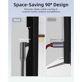 RIIEYOCA 90 Degree Optical Cable for Soundbar to TV, Right Angled Toslink Plug Digital Optical Audio Cable for Home Cinema, Stereo System (1m / 3.28ft)