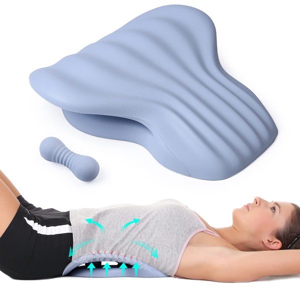 RESTCLOUD Back Stretcher for Back Pain Relief, Lower Back Stretcher Back Stretching Cushion, Lumbar Stretcher Device Helps with Spinal Stenosis Herniated Disc Sciatica Nerve
