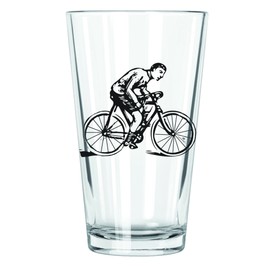 Corkology Vintage Bike Racer Pint Glass, Clear