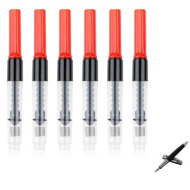 Fountain Pen Ink Cartridge Converter Refillable 3.4mm Aperture Ink Plunger Converter Accessories for Most Pens and Refills (Black, 6 Pcs)